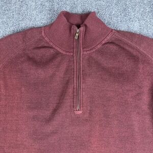 Tommy Bahama Men's XL Red Tight Knit 1/4 Zip‎ Mock Neck Cotton Blend Pullover
